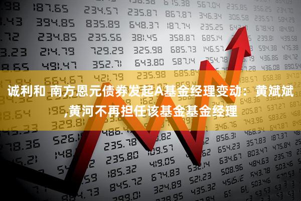 诚利和 南方恩元债券发起A基金经理变动：黄斌斌,黄河不再担任该基金基金经理